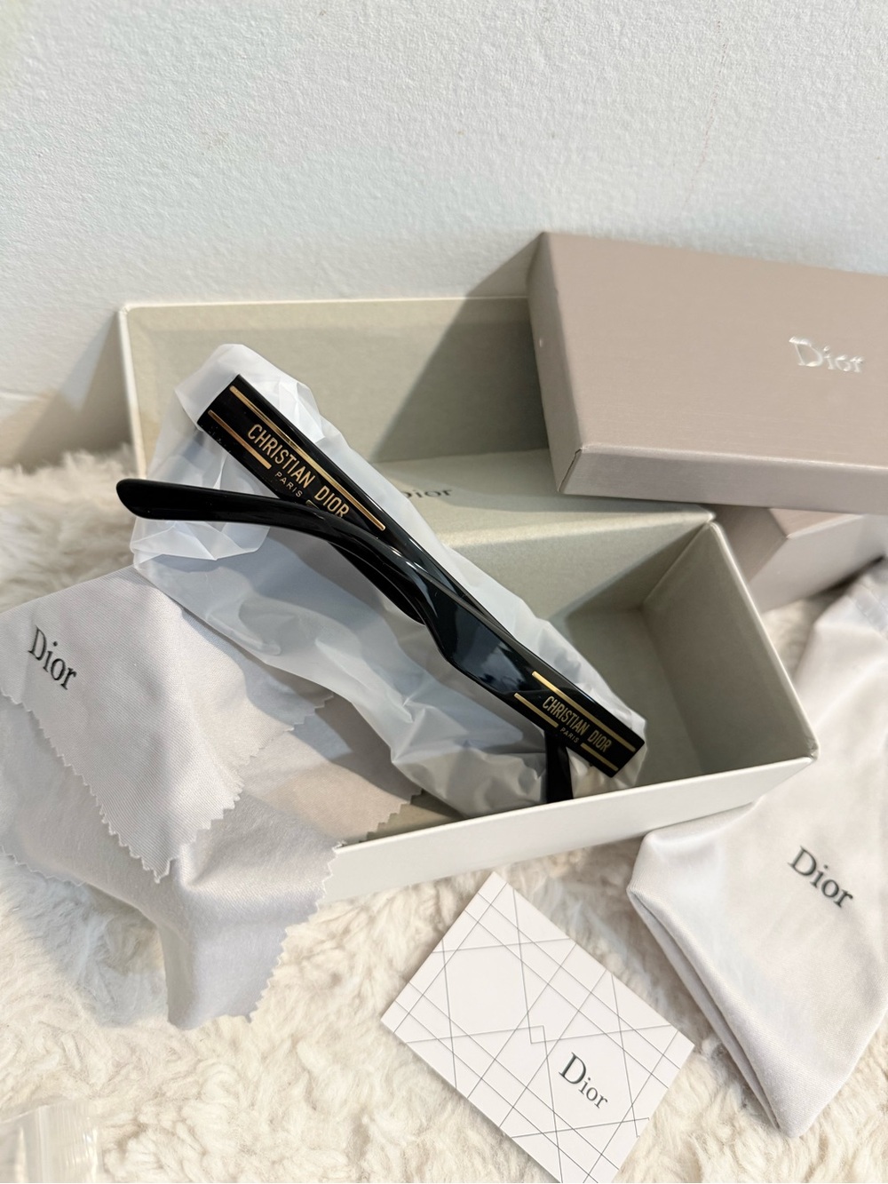 Christian Dior Black Square Sunglasses with Dark Gold Lenses - Picture 7 of 12